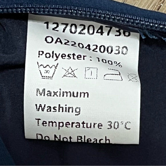 New Commense Crop Blouse Size Small Blue Long Sleeve Side Zipper New With Tags - Picture 12 of 13